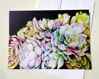 Succulent Greeting Card with Envelope, Blank Greeting Card, Nature Mother's Day Card