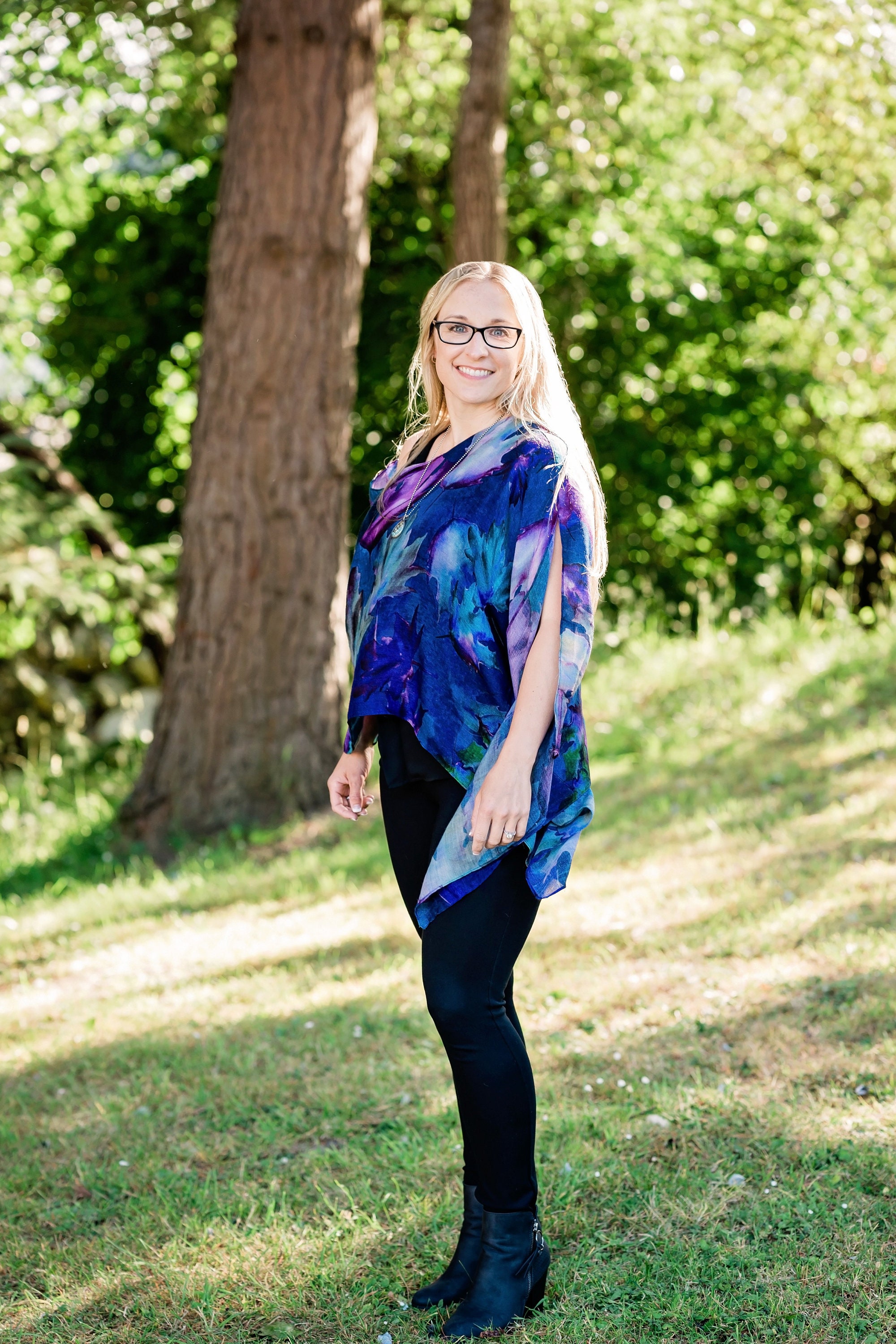 Blue Woven Shrug - Light Soft Wool Blend - Gift for Her - Plus Clothing