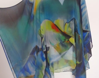 Spring Silk Material - Lily Pads on the Water - By Yard - Digital Print Silk Georgette 8mm - DIY Sewer - Craft Material