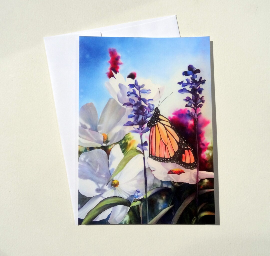 Monarch Butterfly Folded Greeting Cards With Envelope, Mother's Day ...
