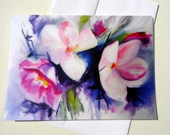 Spring Floral Greeting Card with Envelope, Cherry Blossom Greeting Card, Nature Mother's Day Card