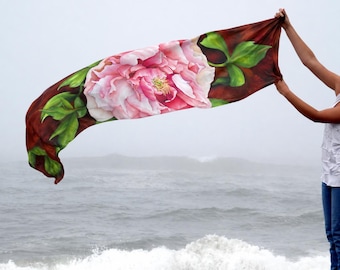 Long Silk Wrap - For Her - Mother of the Bride - Shiny Silk Satin - 22" x 90"