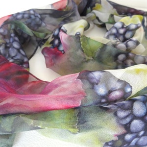 Winery Silk Scarf Spring Scarf Holiday Scarf Gift for Her 15x60 image 4