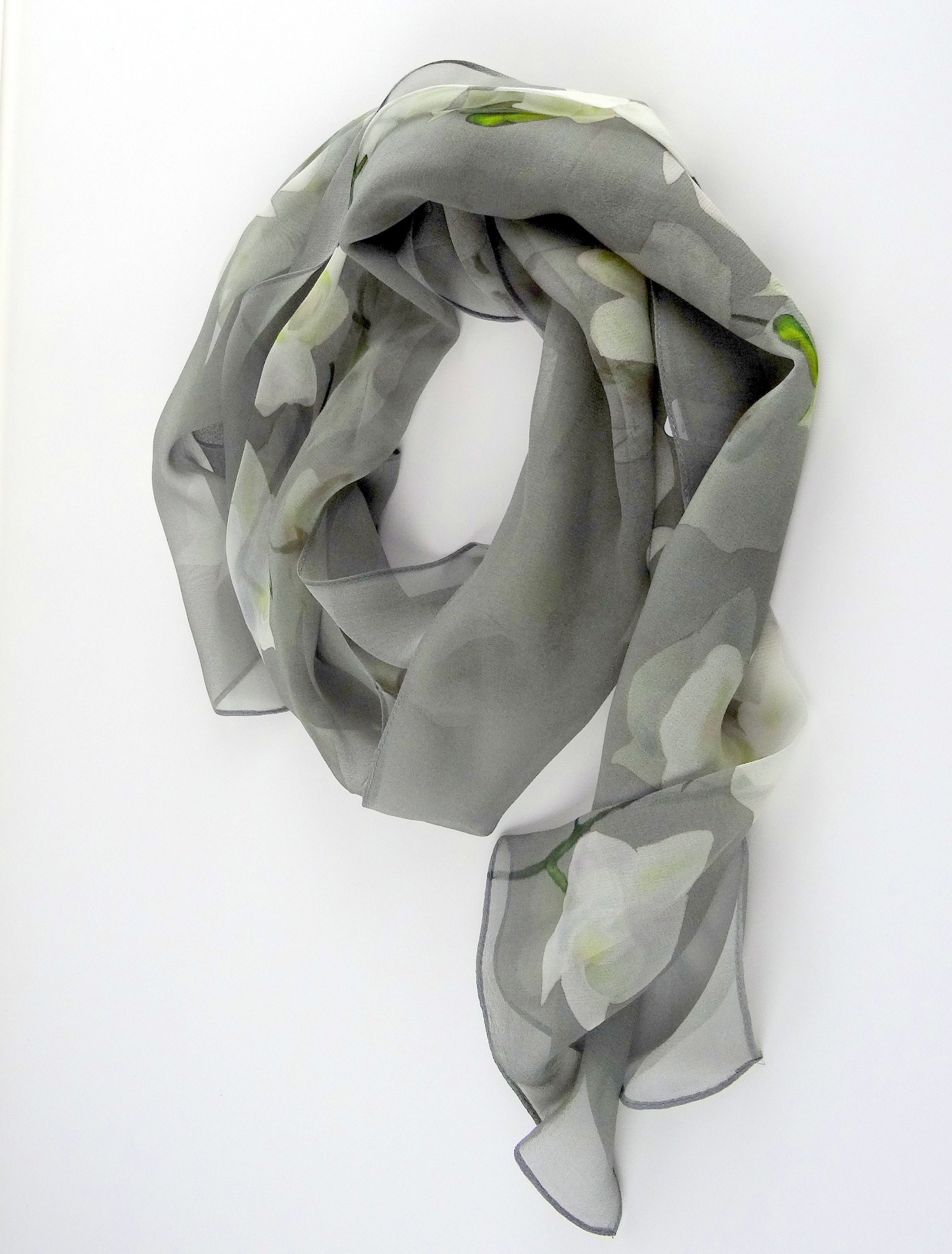 Ukiyo Lifestyle Silk Scarf - Grey