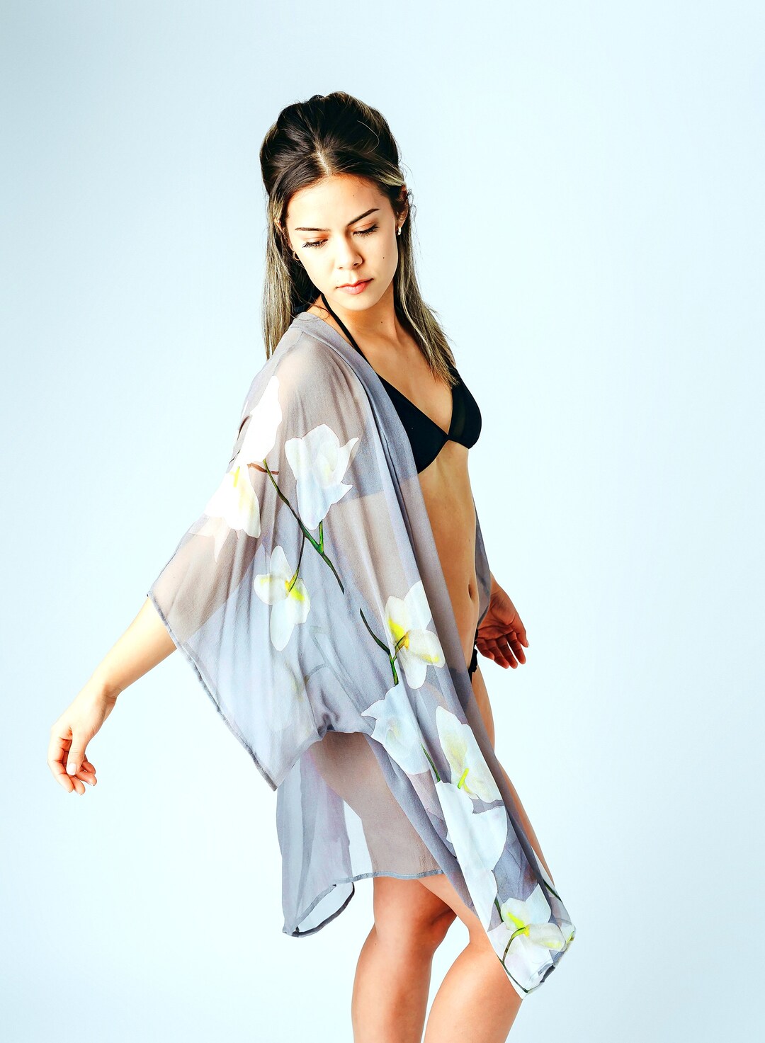 Gray Silk Jacket Gray Silk Kimono Mother of the Bride Etsy