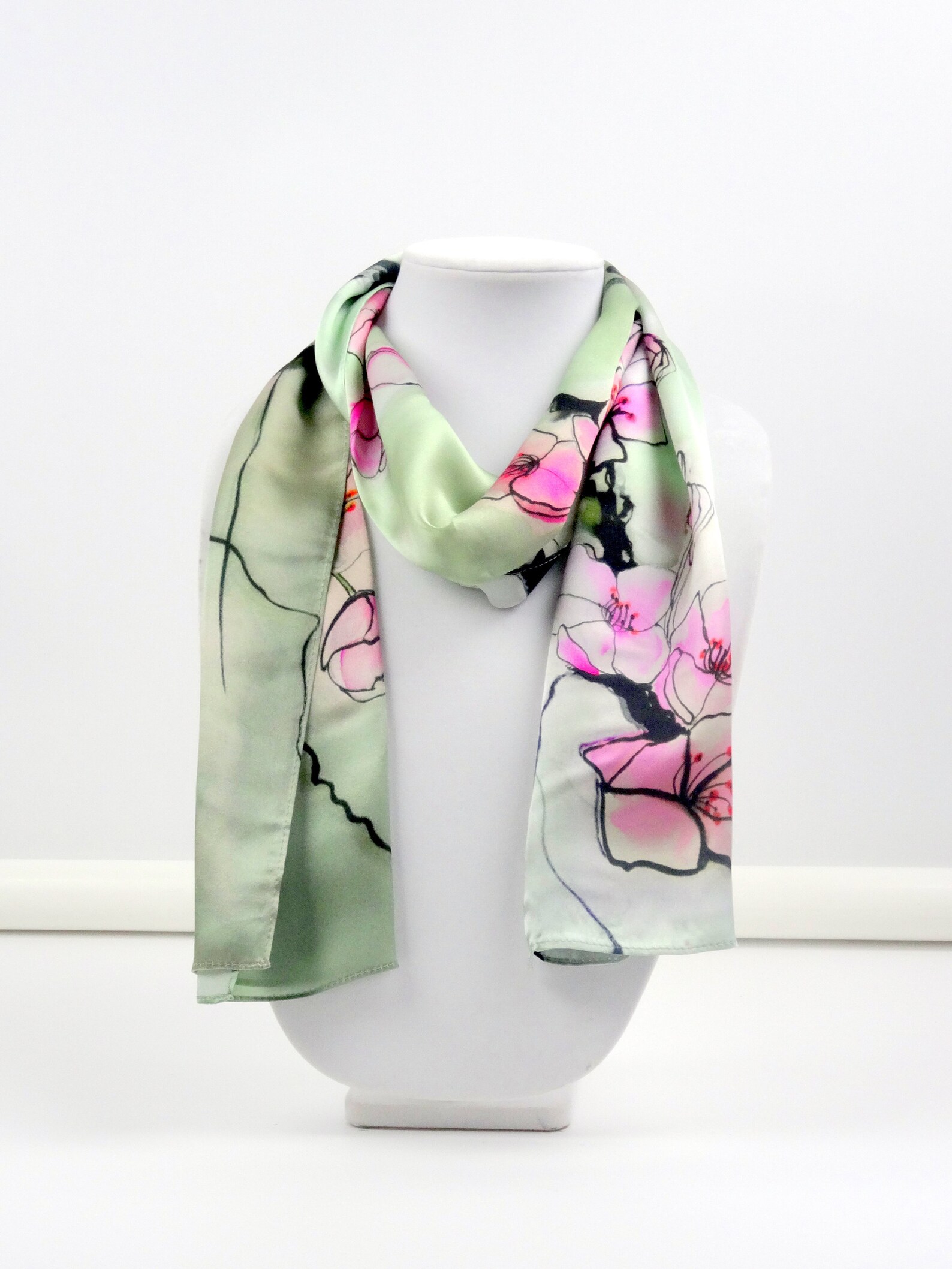 Windy Crocus Satin Long Scarf - MINT (Pack of 6) main image 0