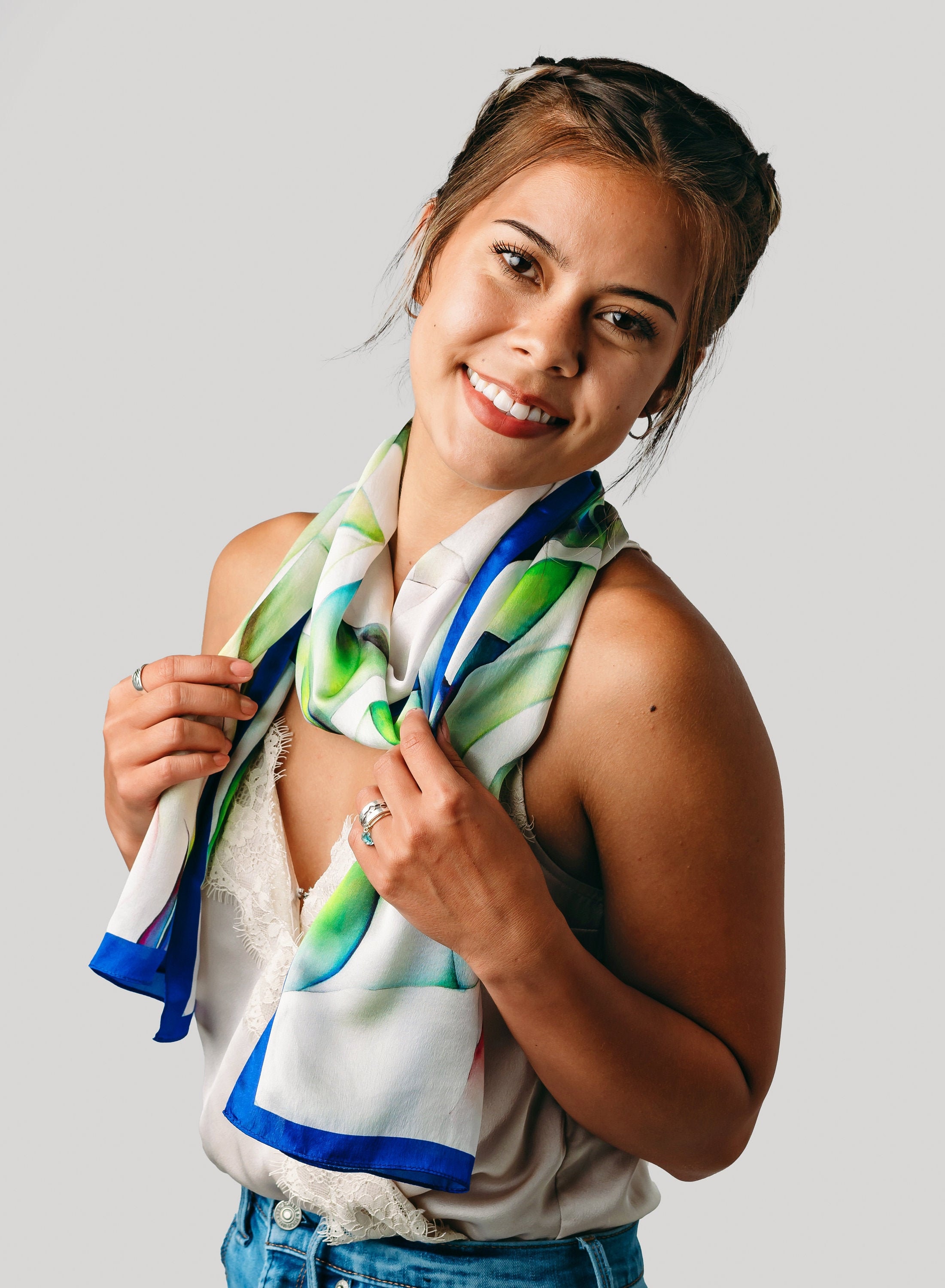 Spring Silk Scarf Calla Lily Silk Scarf Holiday Scarf - Etsy Denmark