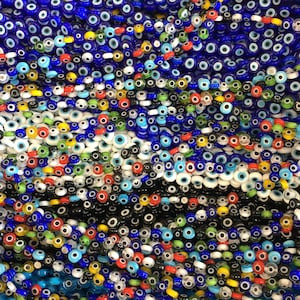 Evil Eye Bead, 6mm evil eye beads, Flat round Evil Eye beads, Evil Eye Glass Beads, Bulk Bead, Bead Wholesale, Bellaire Wholesale