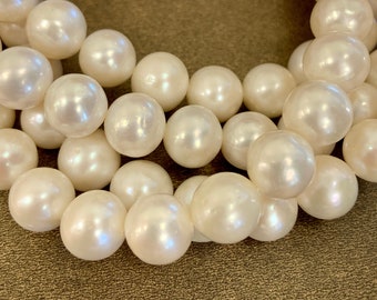 AAA Freshwater Pearls, Round Shape, 10mm Pearls, Full strand, High Luster Pearls, Genuine Pearls, Cultured