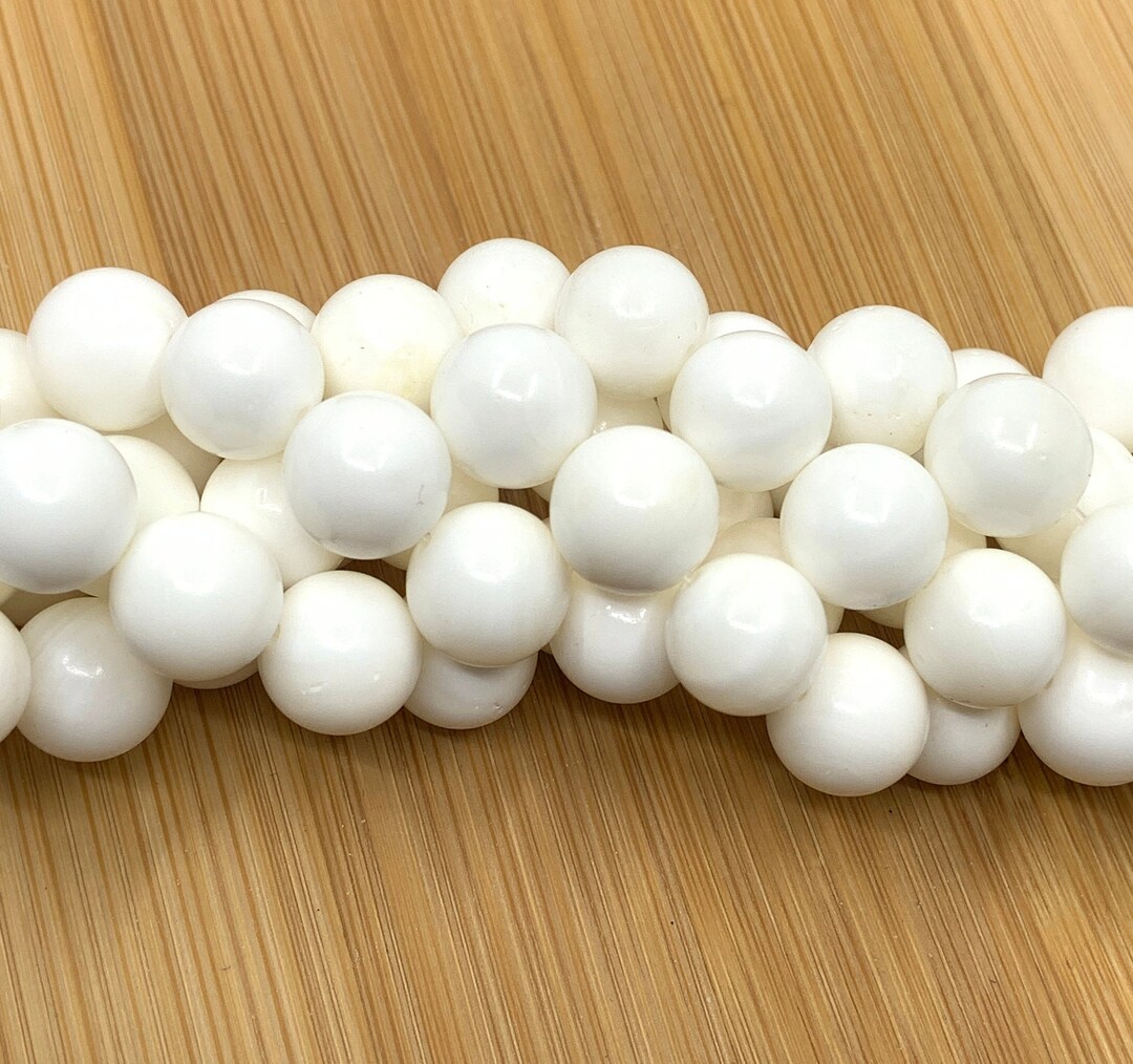 Tridacna Shell, White Shell Bead, Genuine Tridacna Beads, 4mm, 6mm, 8mm ...
