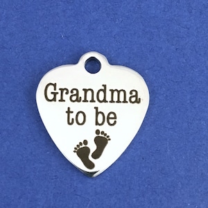 Encanto de la abuela para ser, encanto de acero inoxidable, encanto de la palabra, encanto de la abuela, encanto del bebé, encantos de la ducha, encantos de acero, compra a granel, encantos
