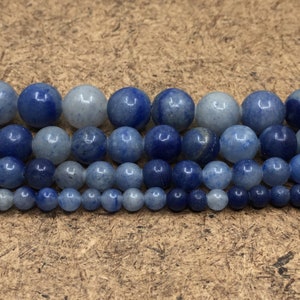 Blue Aventurine Beads, Natural Stone, Available in 4mm, 6mm, 8mm, 10mm, Blue Stones, Natural Aventunire Stones, Canadian Supplier bild 4
