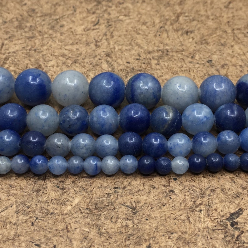 Blue Aventurine Beads, Natural Stone, Available in 4mm, 6mm, 8mm, 10mm, Blue Stones, Natural Aventunire Stones, Canadian Supplier bild 4