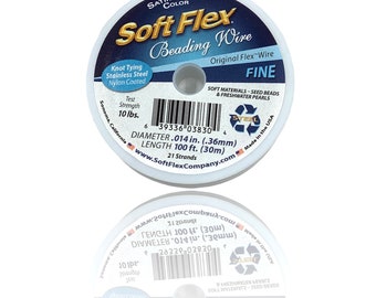 Soft Flex Fine Wire, Stringing Beading Wire, Spool Size 30 Ft