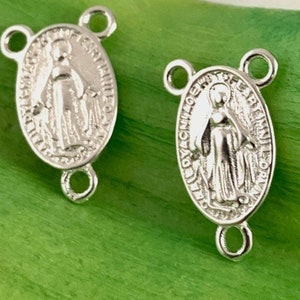 Sterling Silver Rosary Centerpiece, Mother Mary Rosary Connector, Catholic Rosary, Rosary center, Rosary supplier, Bellaire Wholesale