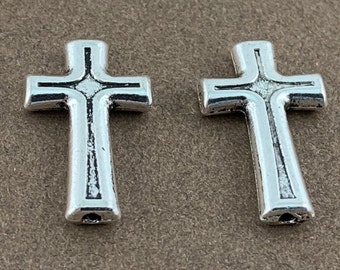 Alloy Cross Beads, Cross beads, 40Pc, Silver Bead, Jewelry findings, Pendant Findings, Earring Findings