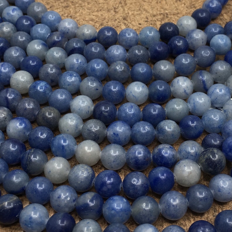 Blue Aventurine Beads, Natural Stone, Available in 4mm, 6mm, 8mm, 10mm, Blue Stones, Natural Aventunire Stones, Canadian Supplier bild 3