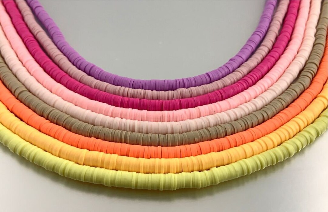 Heishi Beads Vinyl Bead Mutiple Colors Polymer Clay Bead Etsy