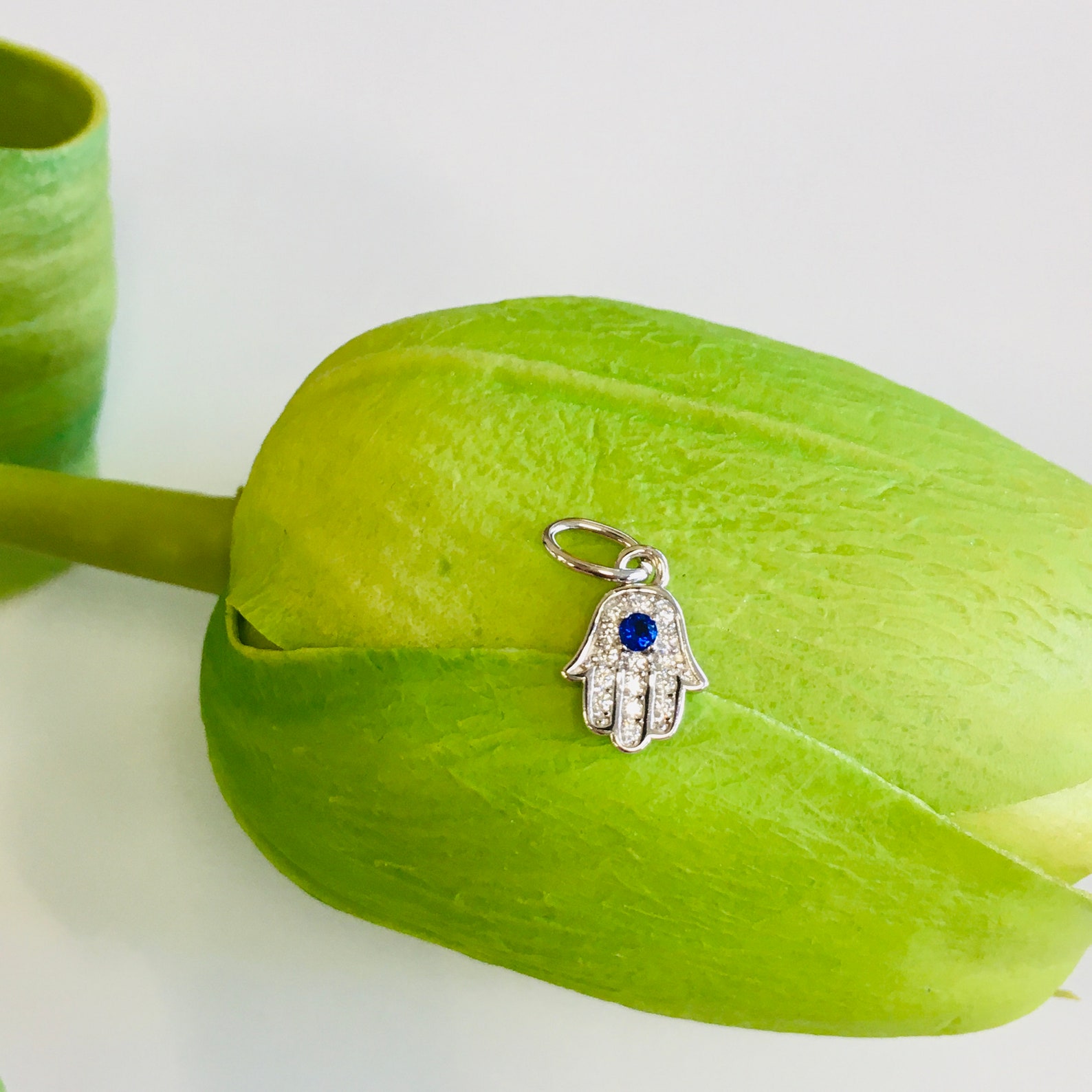 Sterling Silver Hamsa Charm Dainty Hamsa Charm Hamsa Hand Etsy