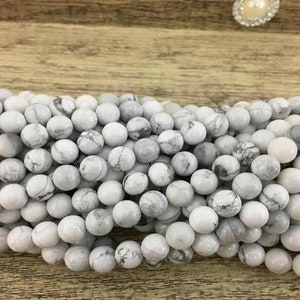 Howlite Beads, White Howlite Beads, shiny howlite beads, 4mm, 6mm, 8mm, 10mm, 12mm, Healing Stones, Canadian Supplier, Bellaire Wholesale