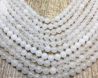 Perline Di Giada Bianca Sfaccettata - Perline Rotonde Di - Foto 3