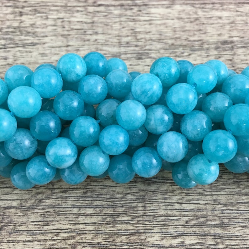 Milky Blue Jade Stone Good Luck Jade Bead Natural Jade Yoga Etsy