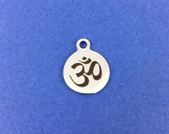 14mm Om Charm, Om Charm Ohm Charm, Gold Om Charm, Steel Om Charm, religion Charm, Bellaire Wholesale, Canadian Supplier, Bulk Buy