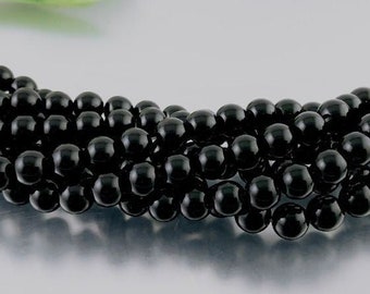 Black Obsidian Beads, Natural Stone Beads, Genuine Natural Black Obsidian Beads, Bellaire Wholesale, Canadian Supplier, Healing Stone
