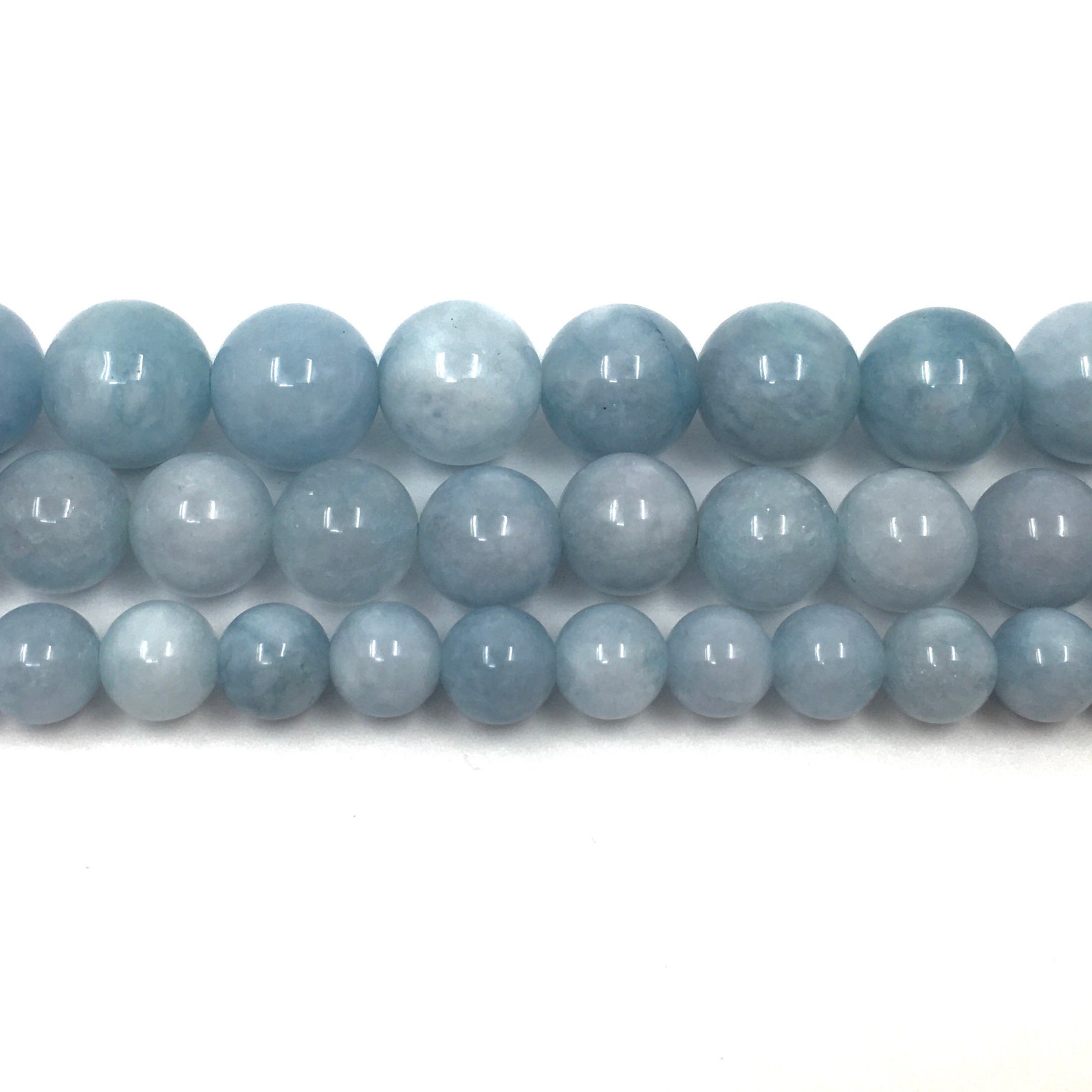 Aqua Blue Milky Jade Stone Good Luck Milky Jade Bead Natural Etsy