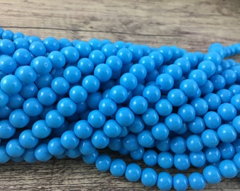 Blue Glass Pearl Bead, Faux Glass Pearl, 6mm Glass Pearl, 8mm, 10mm Glass Pearl, Pearl Bead, DIY Bead, Canadian Supplier, Wholesale Beads