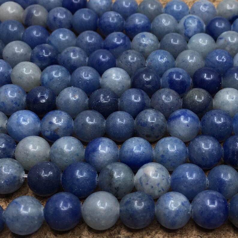 Blue Aventurine Beads, Natural Stone, Available in 4mm, 6mm, 8mm, 10mm, Blue Stones, Natural Aventunire Stones, Canadian Supplier bild 2