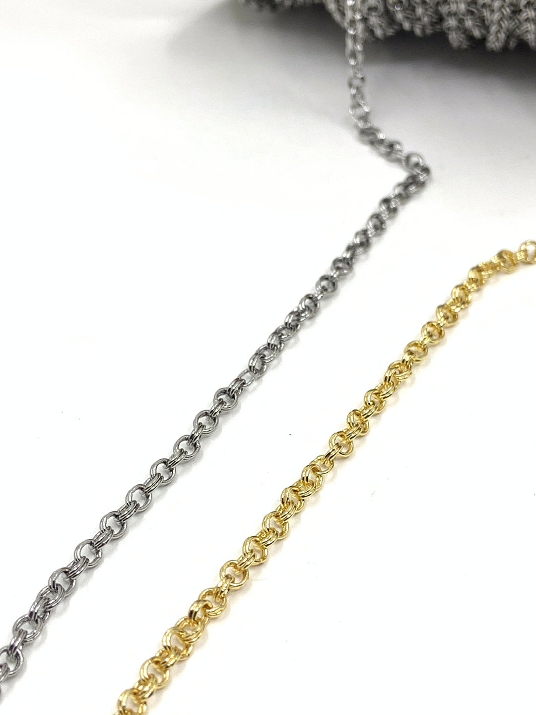 Double Rolo Chain, Double Link Rolo Chain Bulk, Cable Chain, 3mm ...