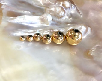 Stainless Steel Gold Round Beads, Round Spacer beads, Gold Beads, Beads for bracelet, Canadian Supplier