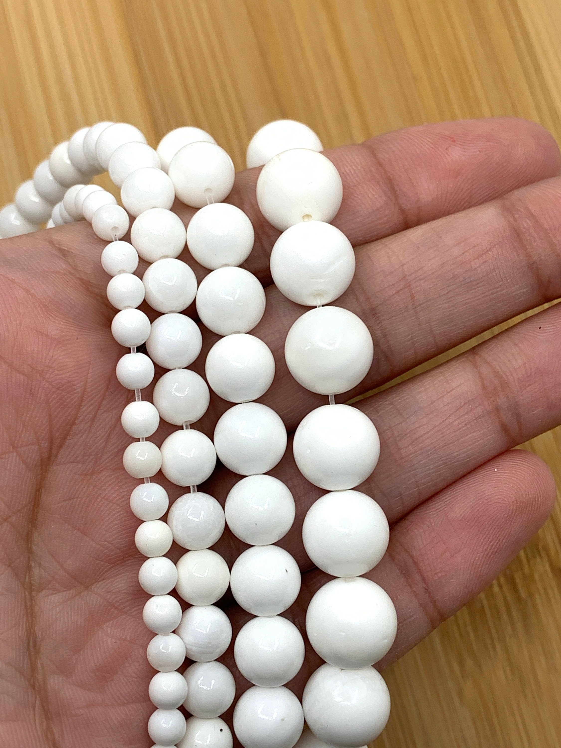 Perline Di Conchiglia Di Tridacna Bianca Naturale, Perline Rotonde