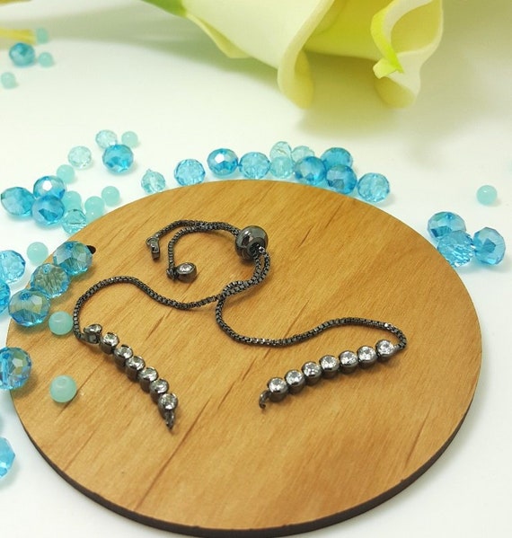 Adjustable CZ Chain Connector Bead Cubic Zirconia Pave Cz Etsy