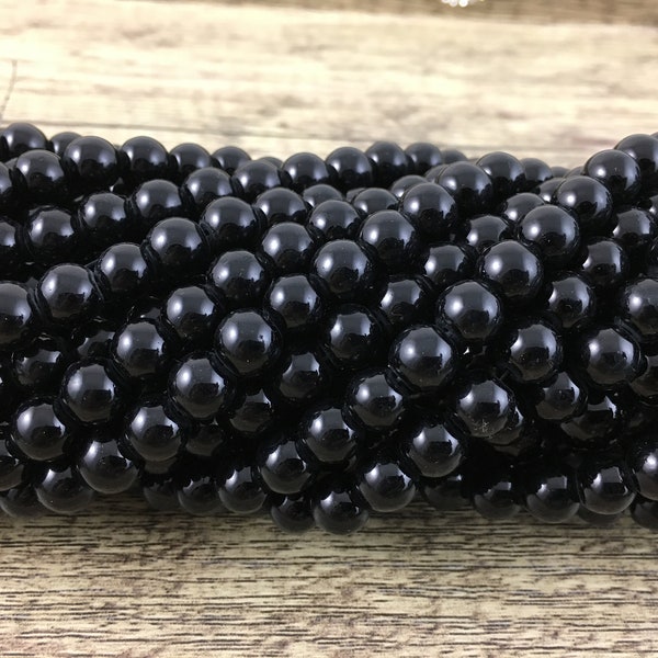 Black Glass Pearls Bead, Faux Pearl Bead, 4mm Black Bead, 6mm Black Beads, 8mm Black Bead, 10mm Beads, Canadian Supplier bulk buy, wholesale