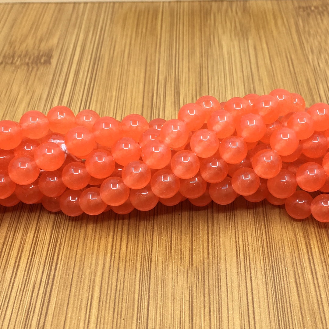 Jade Bead Gemstone, Lt. Peach Jade Bead, Natural Stone Bead, 4mm, 6mm