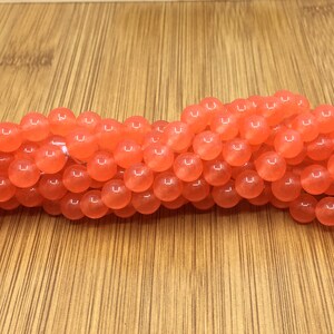 Jade bead Gemstone, Lt. Peach Jade Bead, Natural Stone Bead, 4mm, 6mm, 8mm, 10mm Jade Beads, Good Luck Stone, Full Strand, Canadian Supplier