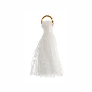 Small 10 Tassle, Poly CottonTassel,  Thread Tassel,  White Thread, 10 piece in a pack, Canadian Supplier, buy bulk