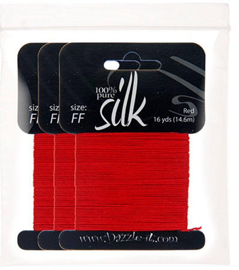 Silk Embroidery Beading Thread Silk Bead Cord Red Silk Thread 16 Yards Pure Silk Thread Embroidery Thread Silk Cord