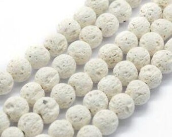 White Lava beads, 6mm Lava Bead, 4mm, 6mm, 8mm, 10mm, Lava beads 6mm, Wholesale beads, Canadian supply, volcano beads, Bellaire Wholesale