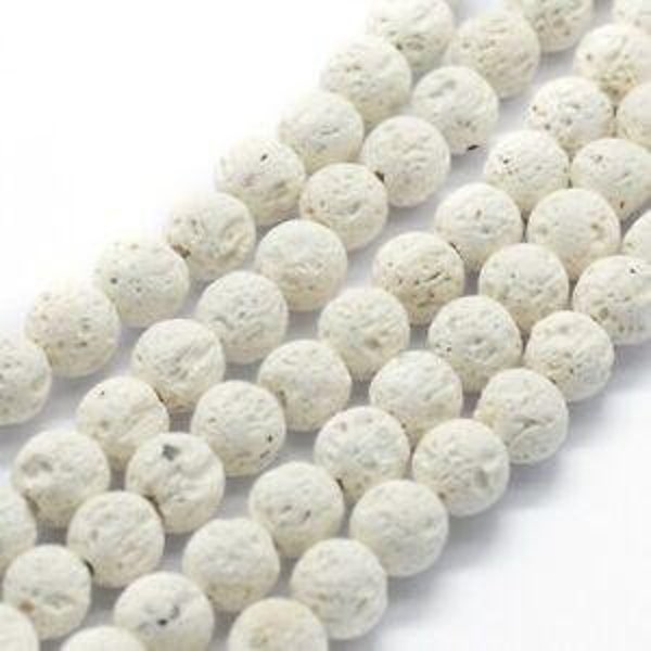 White Lava beads, 6mm Lava Bead, 4mm, 6mm, 8mm, 10mm, Lava beads 6mm, Wholesale beads, Canadian supply, volcano beads, Bellaire Wholesale