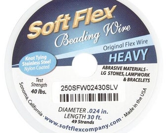 Soft Flex Heavy Wire, Stringing Beading Wire, Spool Size 30 Ft, 100ft, Specialty Beading Threads And Tiger tail, Canadian Supplier, Bulk buy