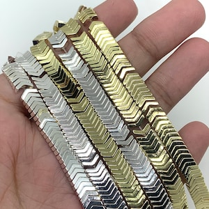 Cuentas espaciadoras en forma de flecha, cuentas de hematita en forma de flecha, flecha en forma de V, para la creación de joyas DIY, 6 x 2 mm, proveedor mayorista