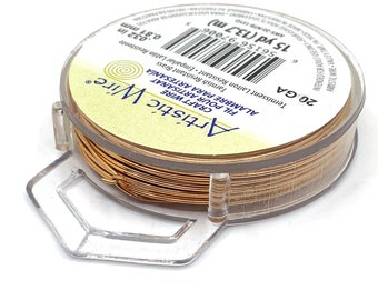Artistic Wire, Gold Art Wire, 18 gauge wire, Non-Tarnish BRASS, Beading Supplies, 18G, 20G, 22G, 24G, 26G, 28G, Stone Wrapping wire