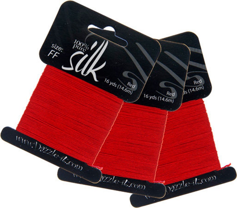 Silk Embroidery Beading Thread Silk Bead Cord Red Silk Thread 16 Yards Pure Silk Thread Embroidery Thread Silk Cord