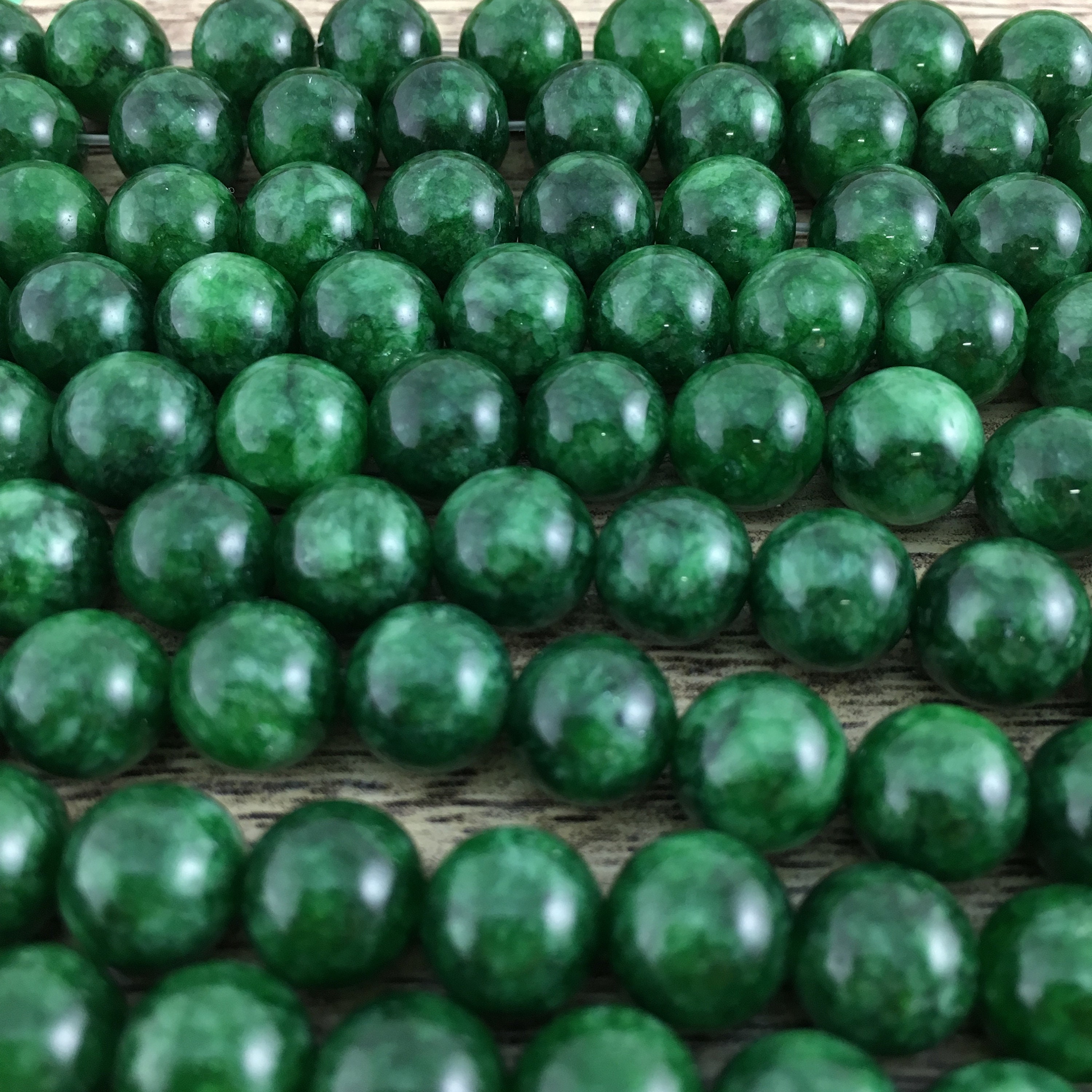Milky Dark Green Jade Stone Good Luck Jade Bead Natural Etsy Canada
