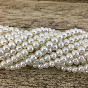 Faux Glass Pearls, White Pearls, Ivory Pearls, 4mm Pearls, 6mm Pearls, 8mm Pearls, 10mm Pearls, 12mm Pearls, Bulk Buy, Canadian Supplier