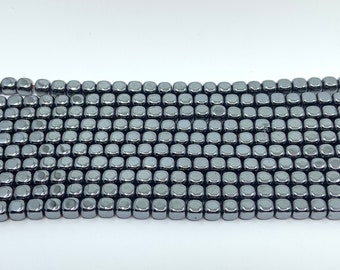 4mm Square Hematite Bead, Natural Stone, Hematite, Square Beads, Mala Bead, Canadian Supplier, Beading Supplier