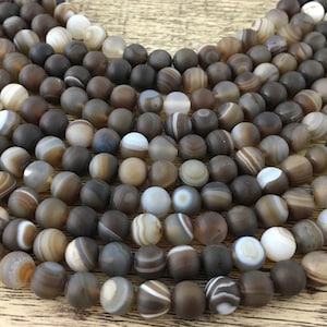 4mm Matte Agate Beads, Frosted Agate Bead, Natural Stone, Black frosted stone, Gem Stone bead, 4mm Frosted, Bulk, Wholesale